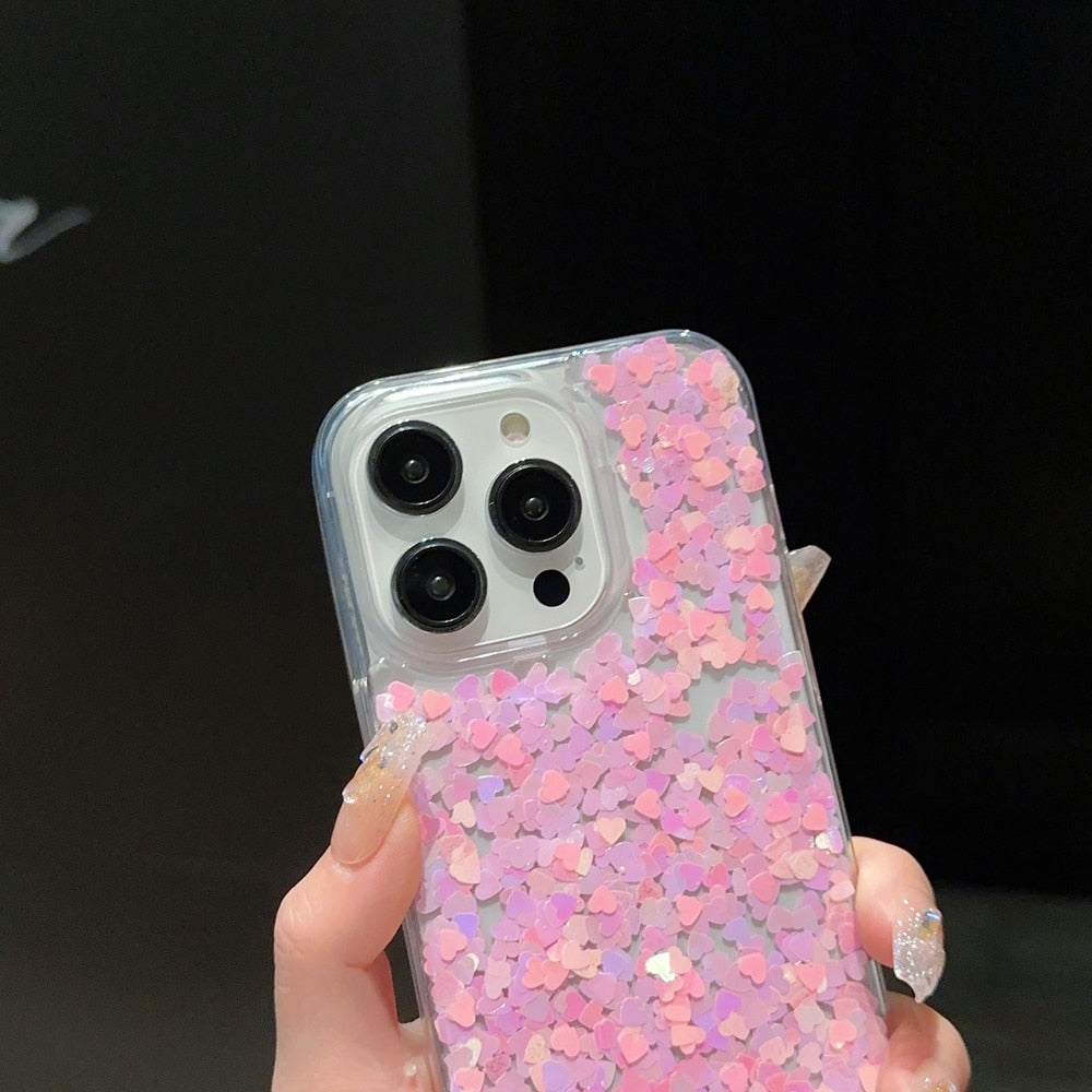 Round Glittery Sparkles Epoxy iPhone Case