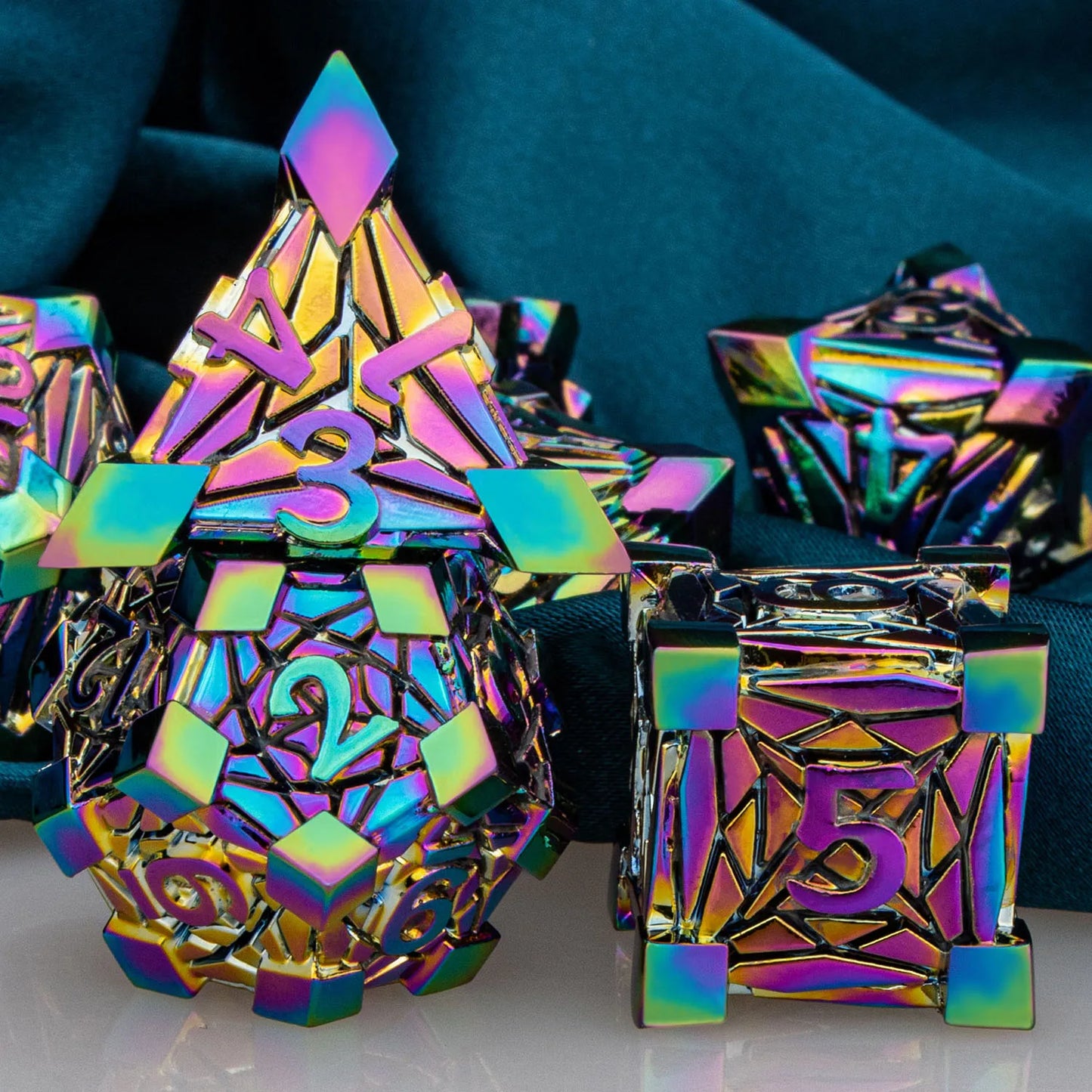 Fancy Metal DnD Dice Set
