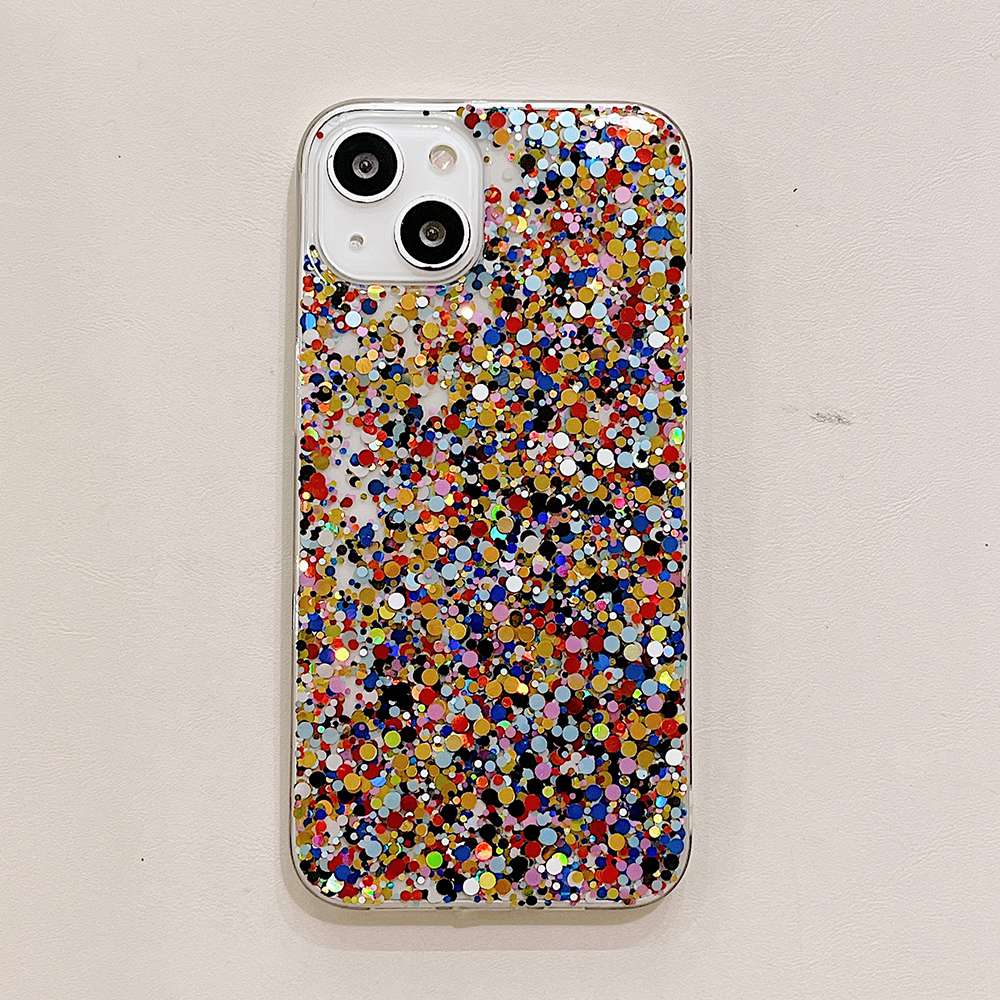 Round Glittery Sparkles Epoxy iPhone Case