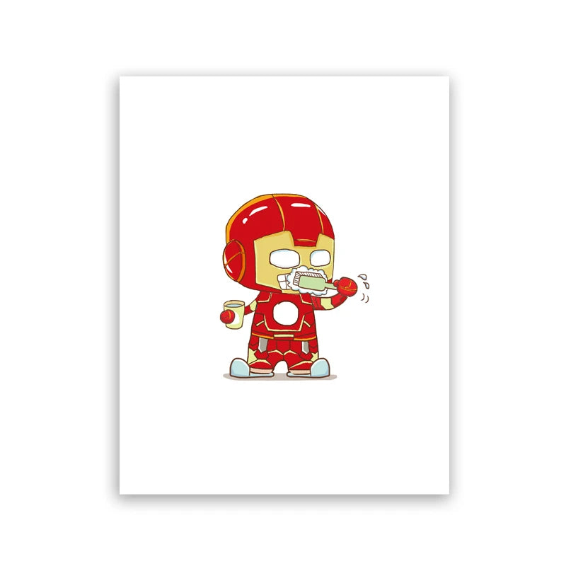 Toilet Humour Wall Art featuring Superheros