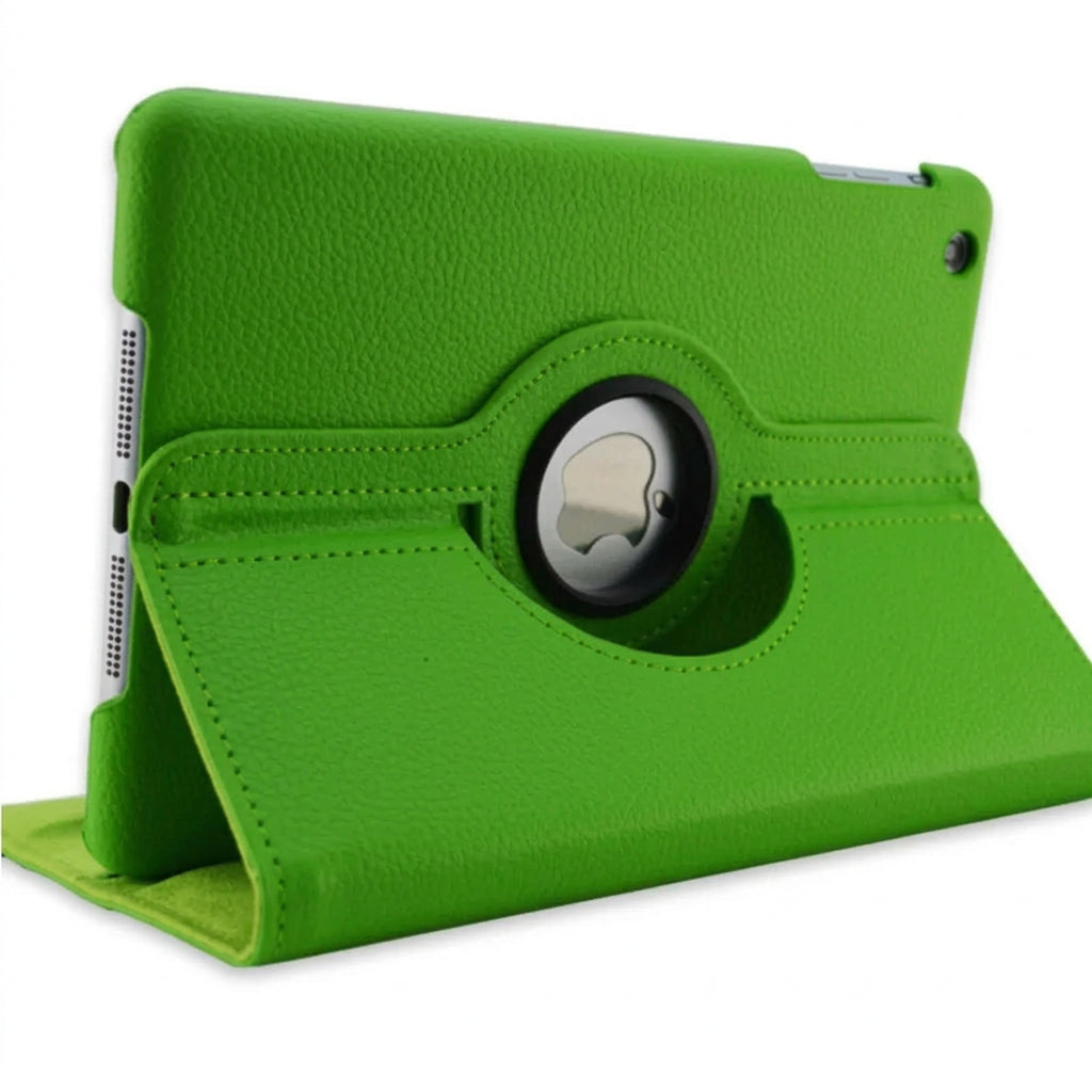 Green rotating iPad case with circular stand