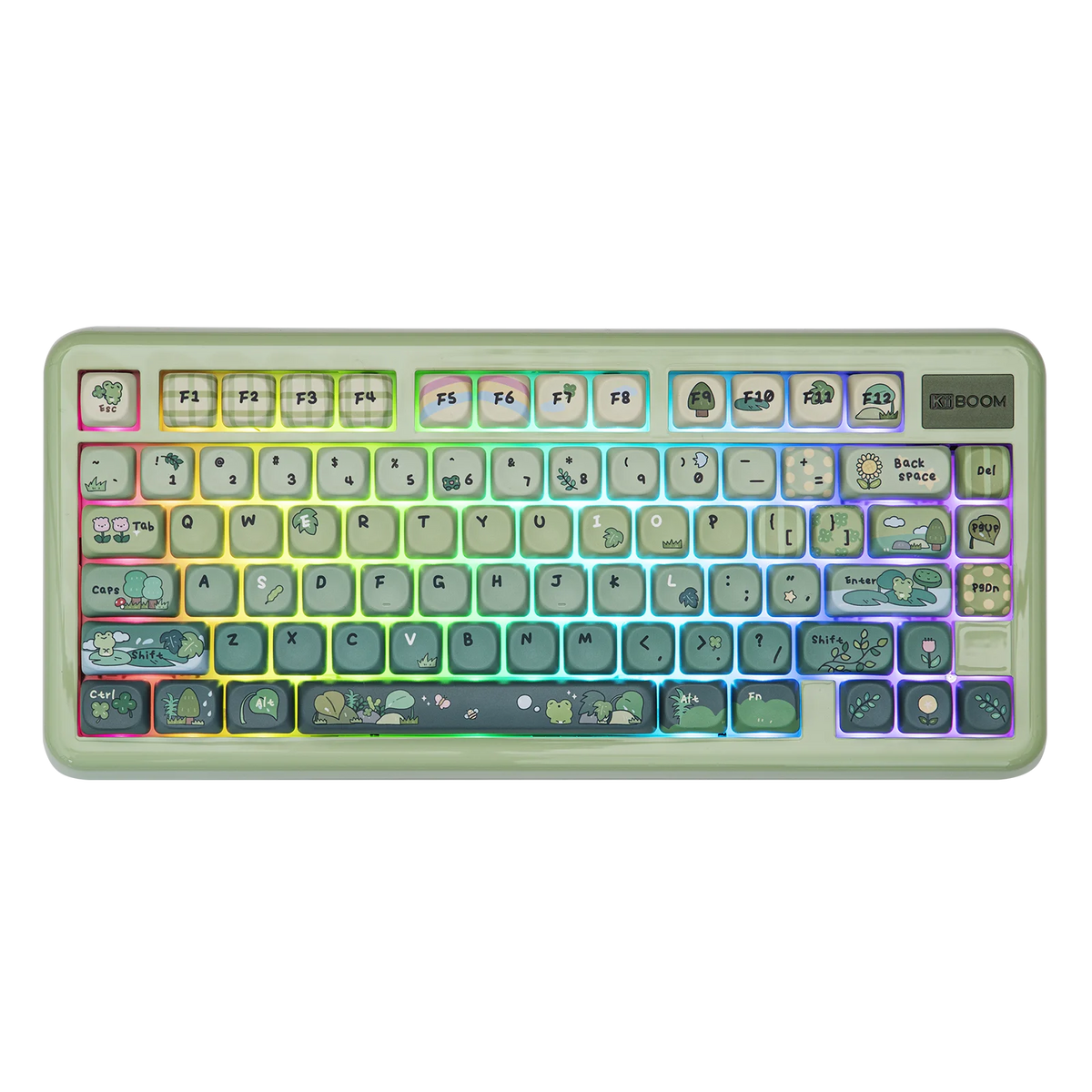 KiiBOOM Phantom81 Lite green keyboard viewed from the front