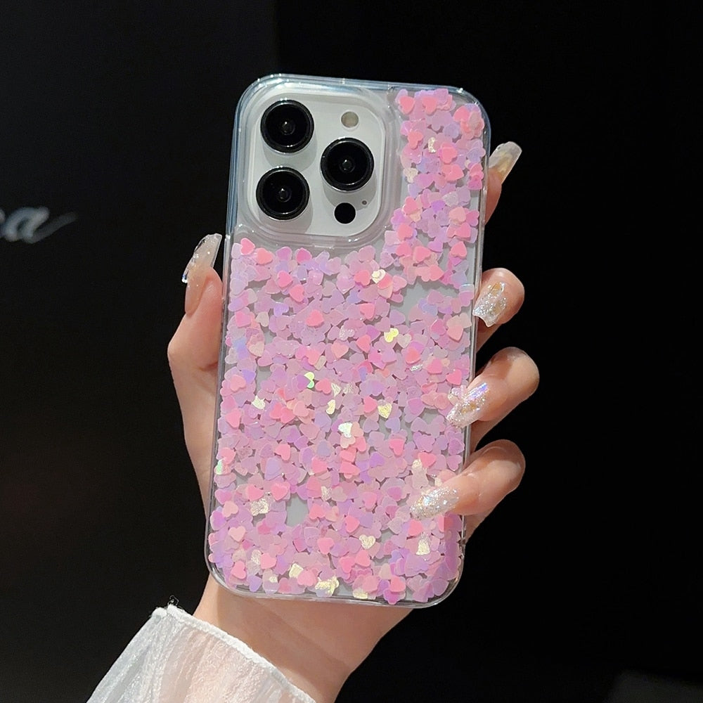 Round Glittery Sparkles Epoxy iPhone Case