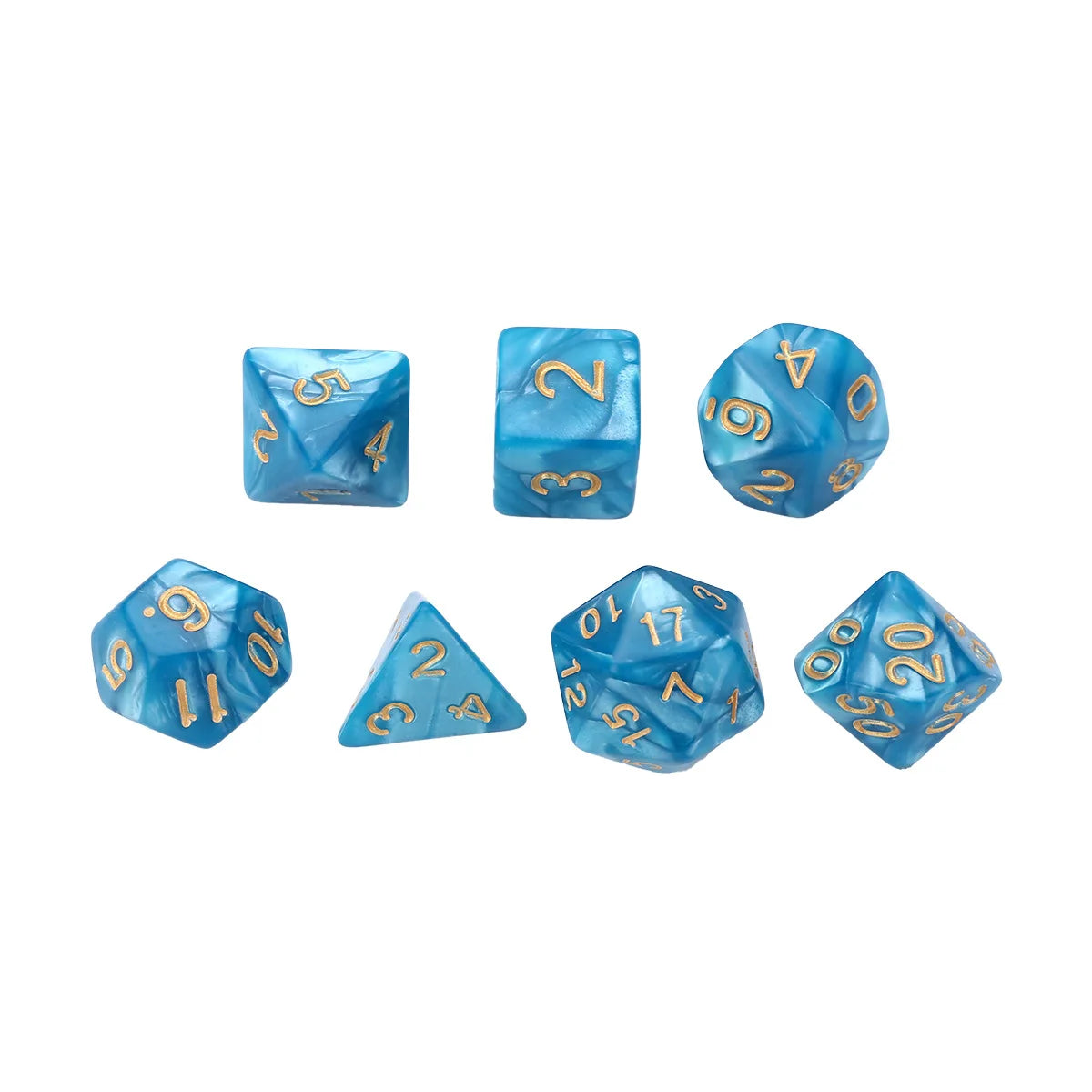 Colourful 7 Piece Resin Dice Sets