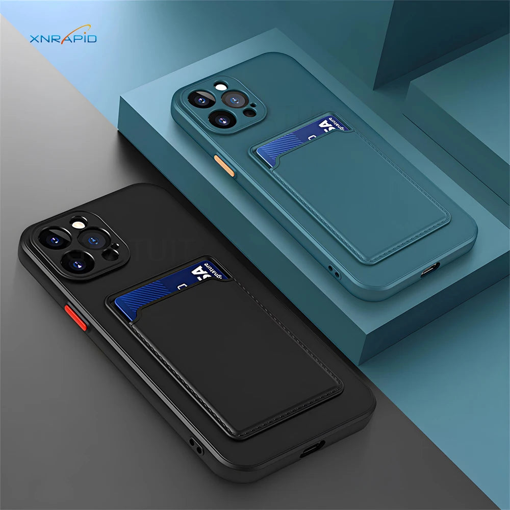 Luxury Soft Silicone Wallet Case - iPhone 15 Models