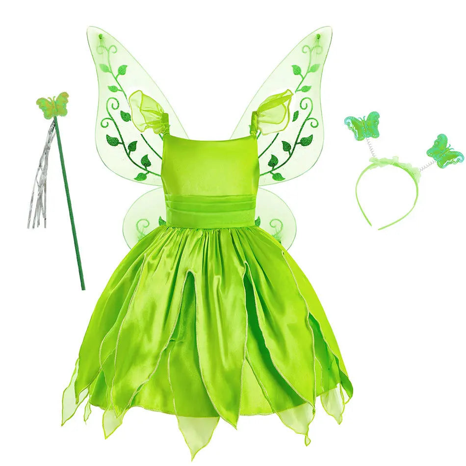 Kids Costume of Green Fairy Princess like Tinkerbell
