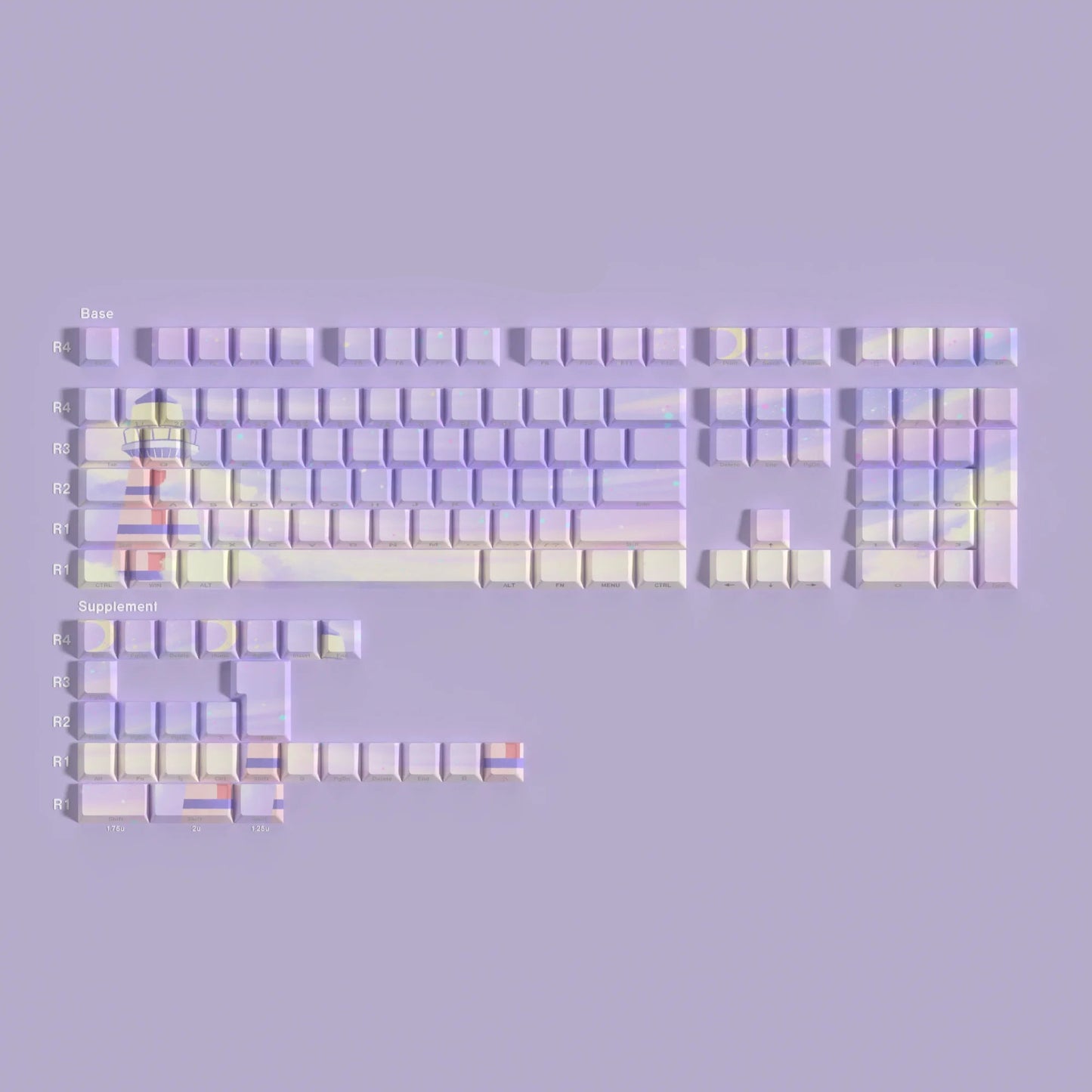 Keyboard Keycap Full Set 131 Keys - Dreamy Sky Side Print
