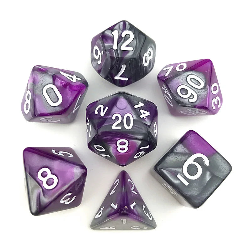 Colourful 7 Piece Resin Dice Sets