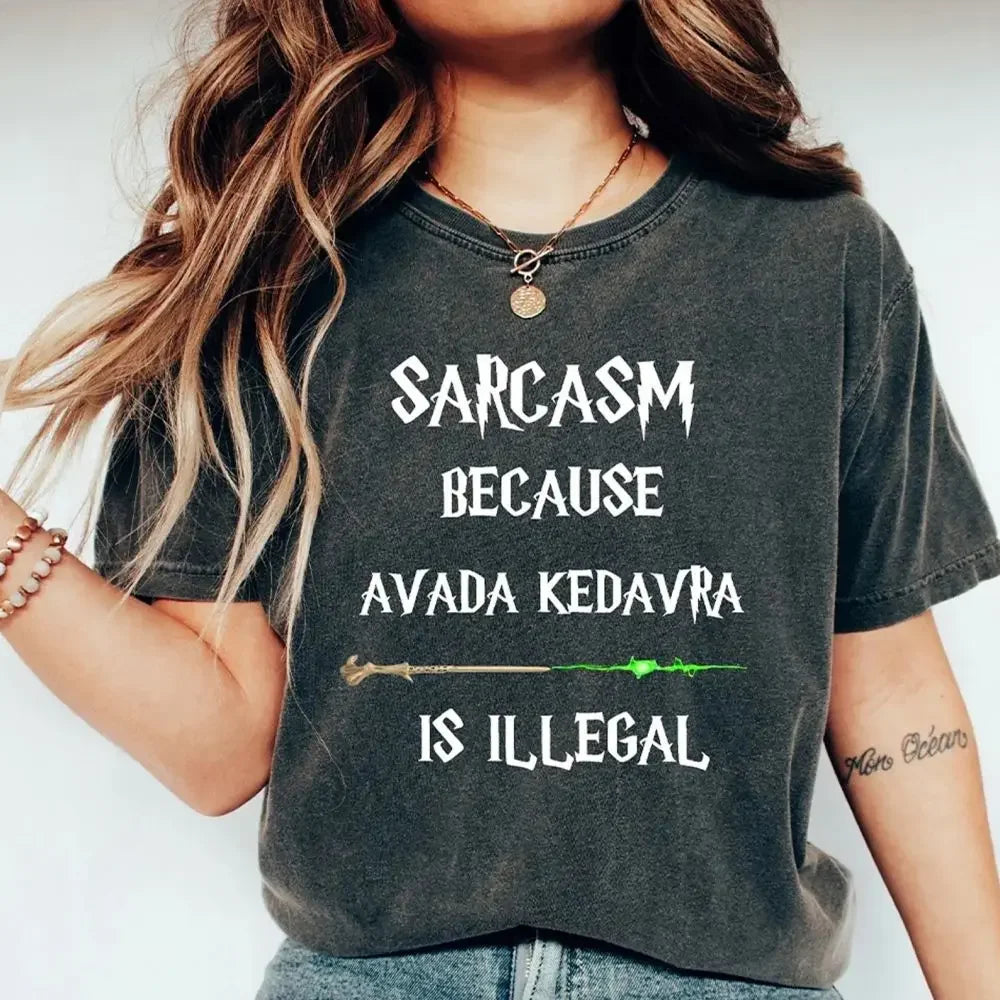 Sarcasm and Avada Kedavra Graphic Women's Tee