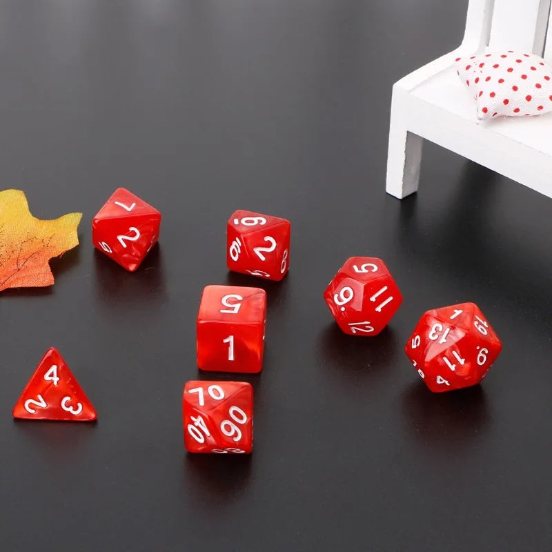 Colourful 7 Piece Resin Dice Sets