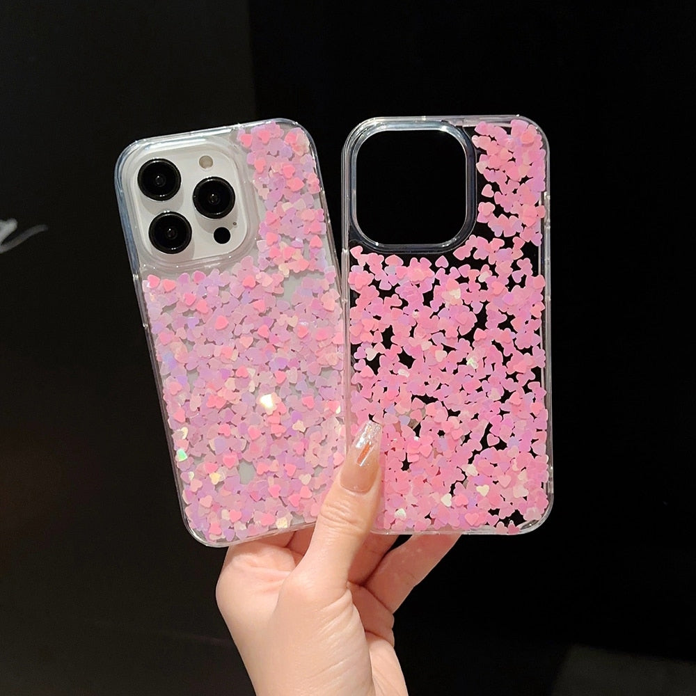 Round Glittery Sparkles Epoxy iPhone Case