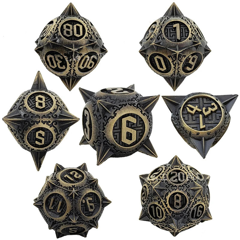 Medieval Metal 7 Piece Dice Set
