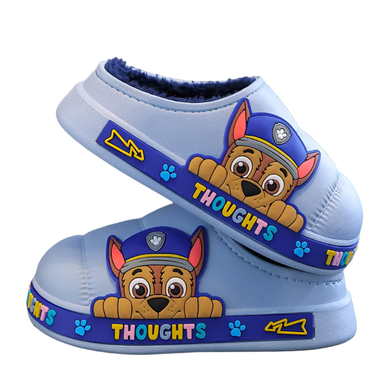 Fluffy Winter Kids Slippers with Paw Patrol