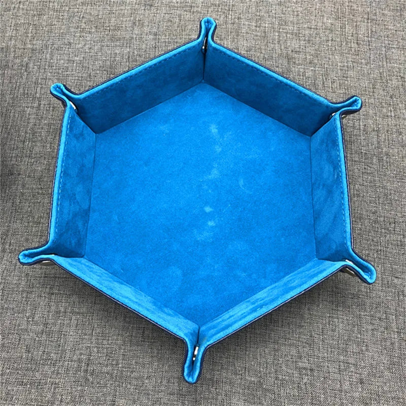 Folding Dice Tray – PU Leather & Velvet Rolling Tray