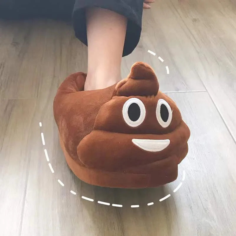 Poo Emoji Funny Adult Slippers
