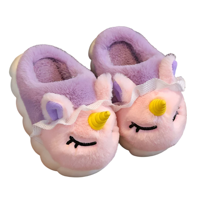 Kids Unicorn Plush Indoor Slippers