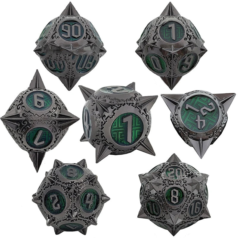 Medieval Metal 7 Piece Dice Set