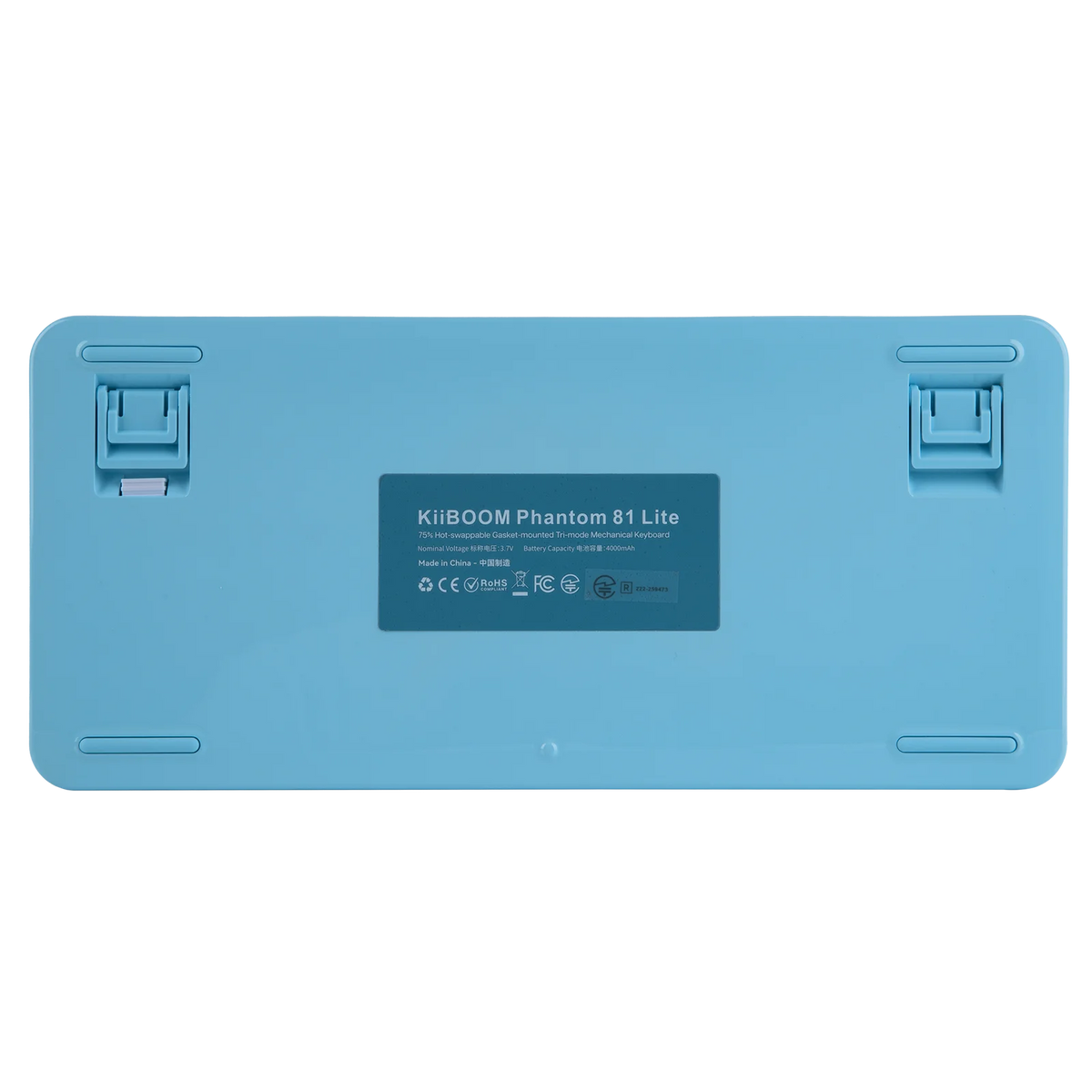 Underside of the KiiBOOM Phantom81 Lite blue keyboard