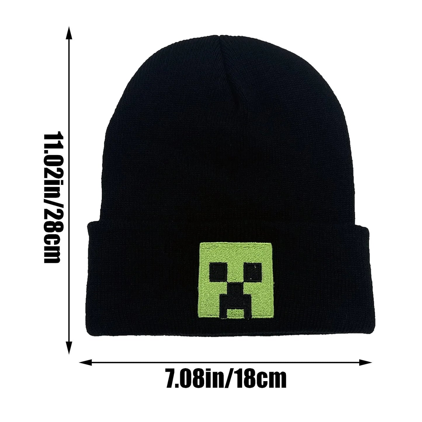 Adult Knit Beanie with Minecraft Symbol