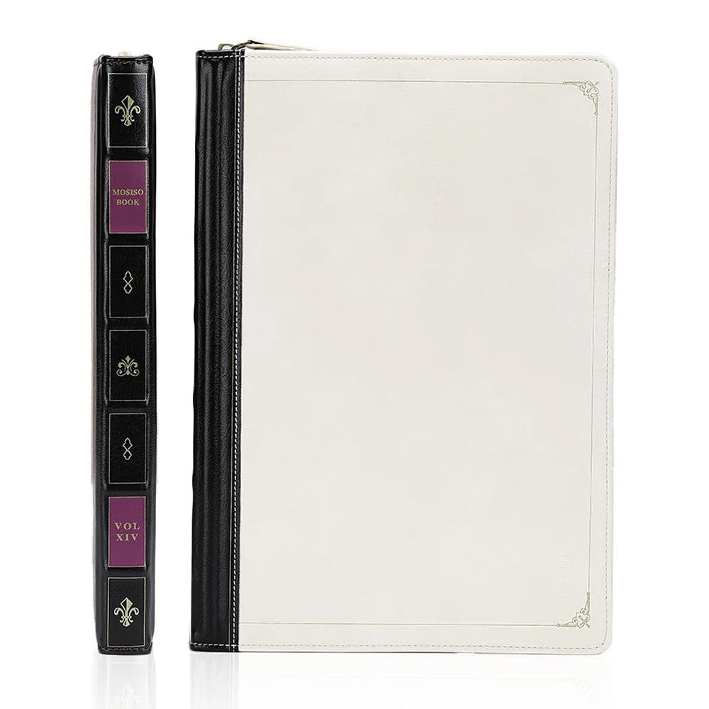 Vintage book style MacBook laptop case white