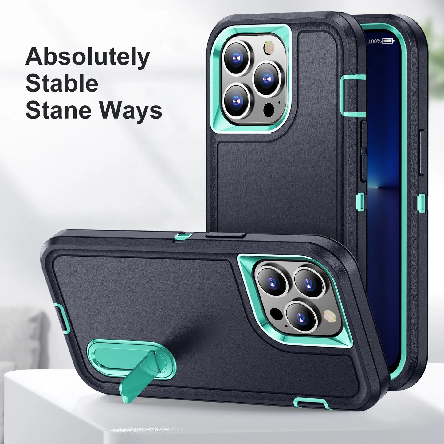 Defend Heavy Armour Shockproof iPhone Case - Cyan