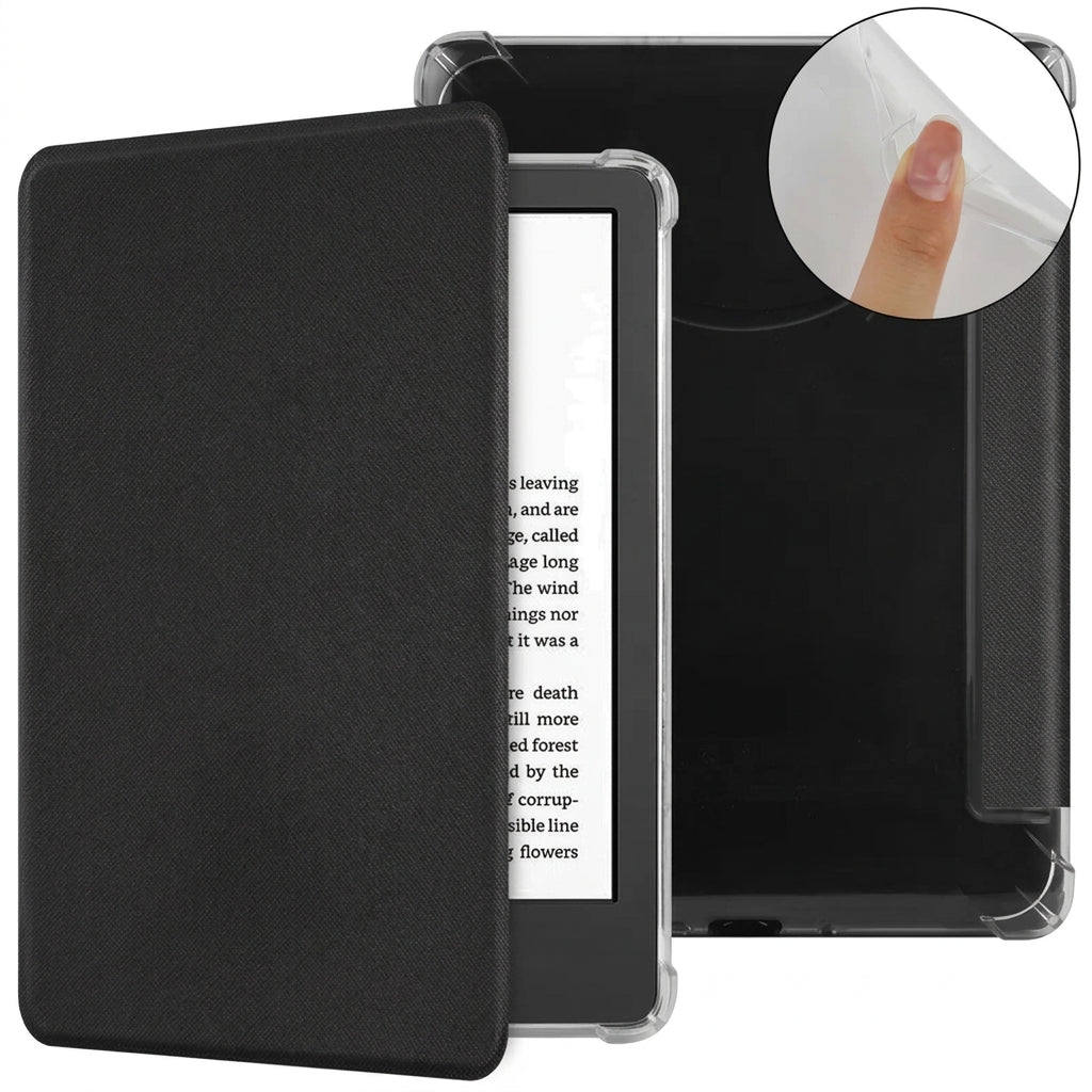 Kindle folio case in solid black.