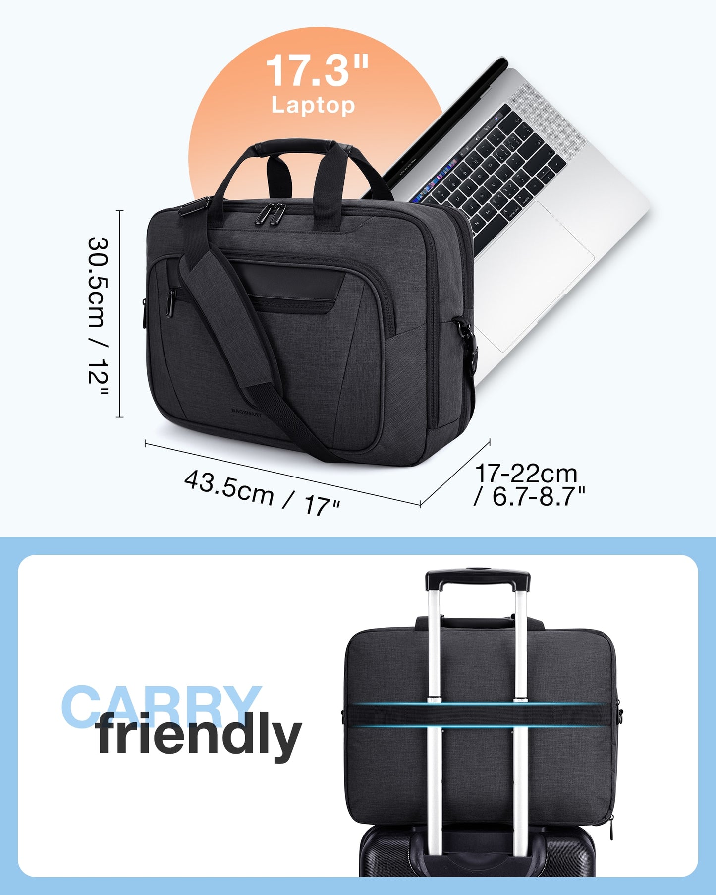 Bagsmart Large Expandable Office Briefcase