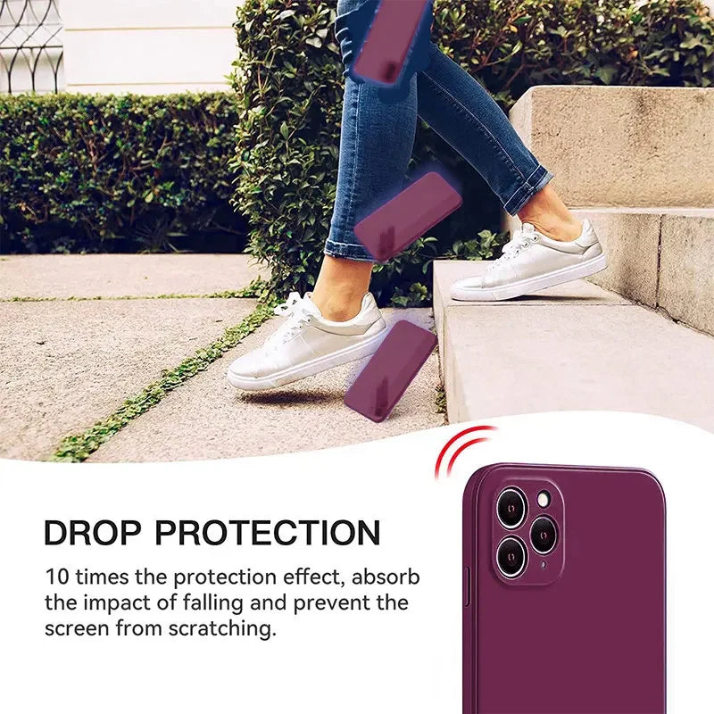 Soft Silicone Shockproof iPhone Case - Cloud Blue