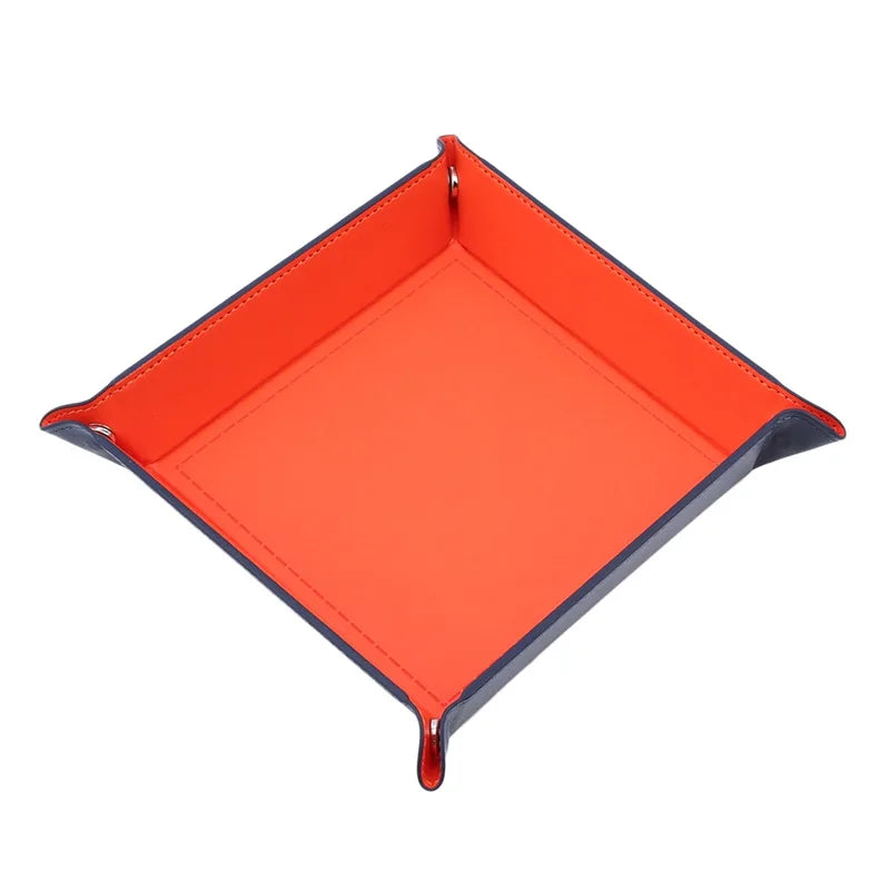 Folding Dice Tray – PU Leather & Velvet Rolling Tray