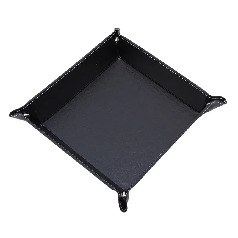 Folding Dice Tray – PU Leather & Velvet Rolling Tray