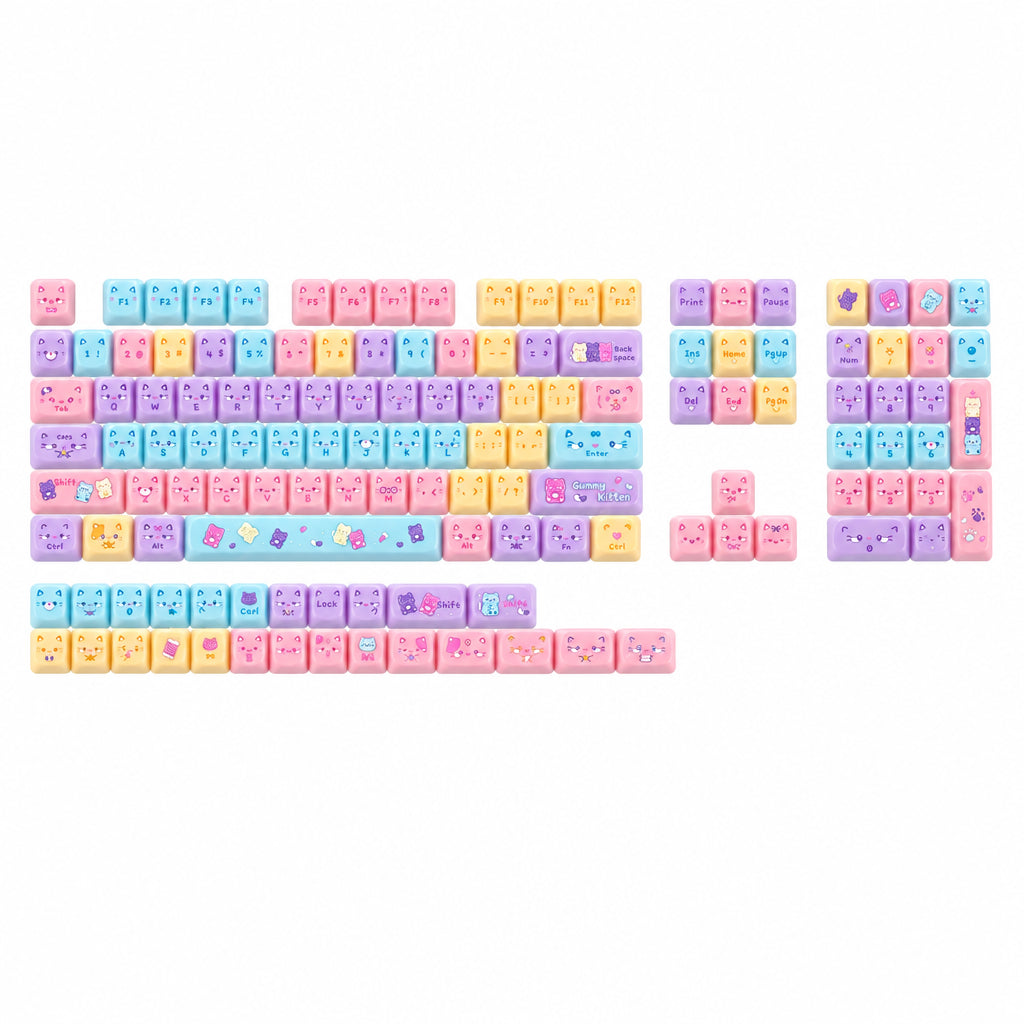 KiiBOOM Meow Pudding 134-key translucent keycap set