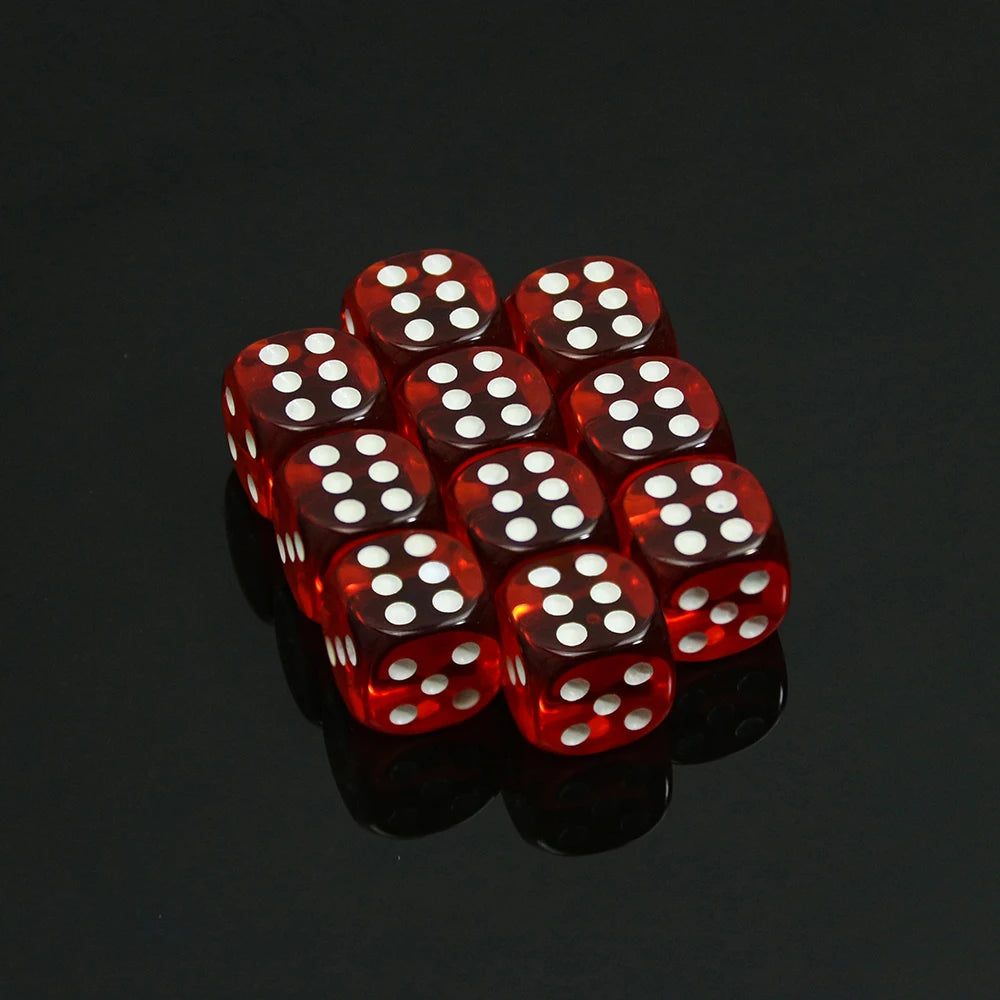 Red transparent D6 dice set