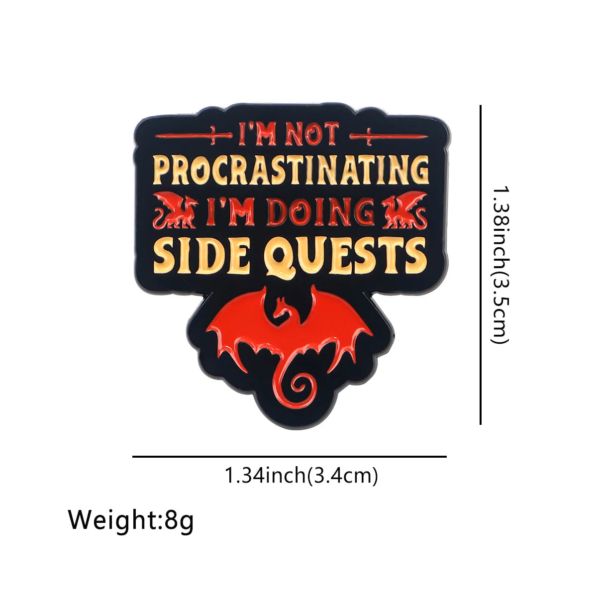 Procrastination & Side Quests Funny Enamel Pin
