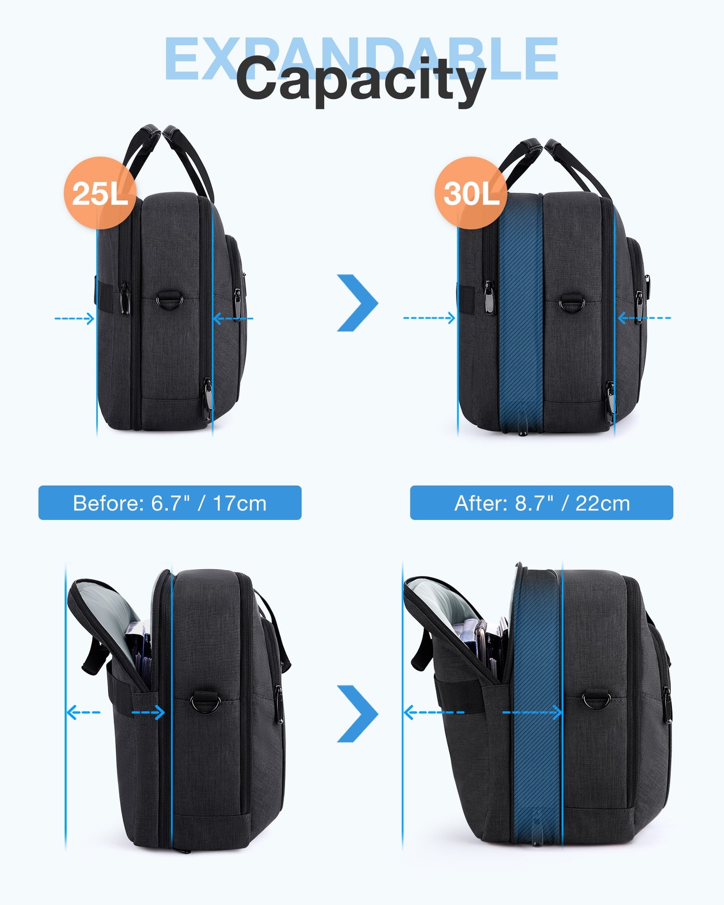 Bagsmart Large Expandable Office Briefcase