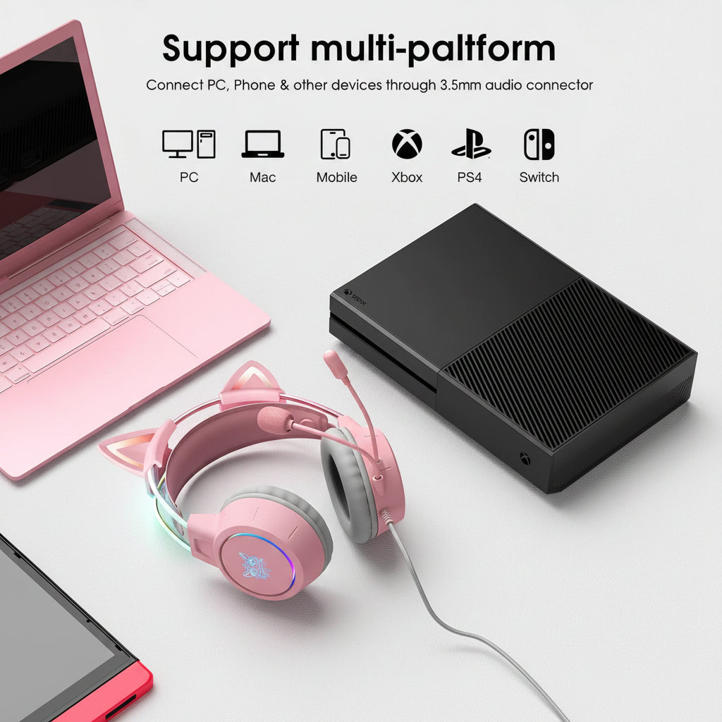 ONIKUMA X15 Pro wired gaming headset shown connected to compatible devices