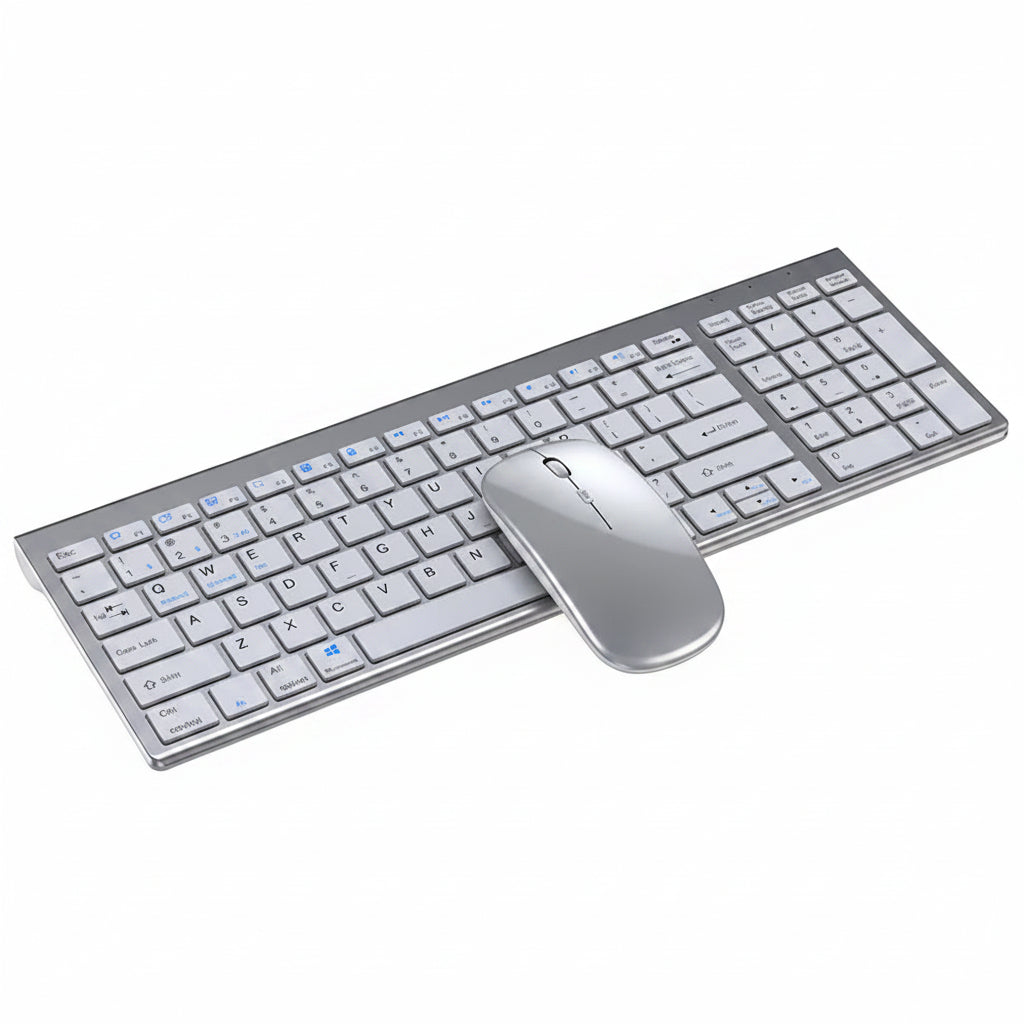 Slim Rechargeable Bluetooth Keyboard and Mouse Set