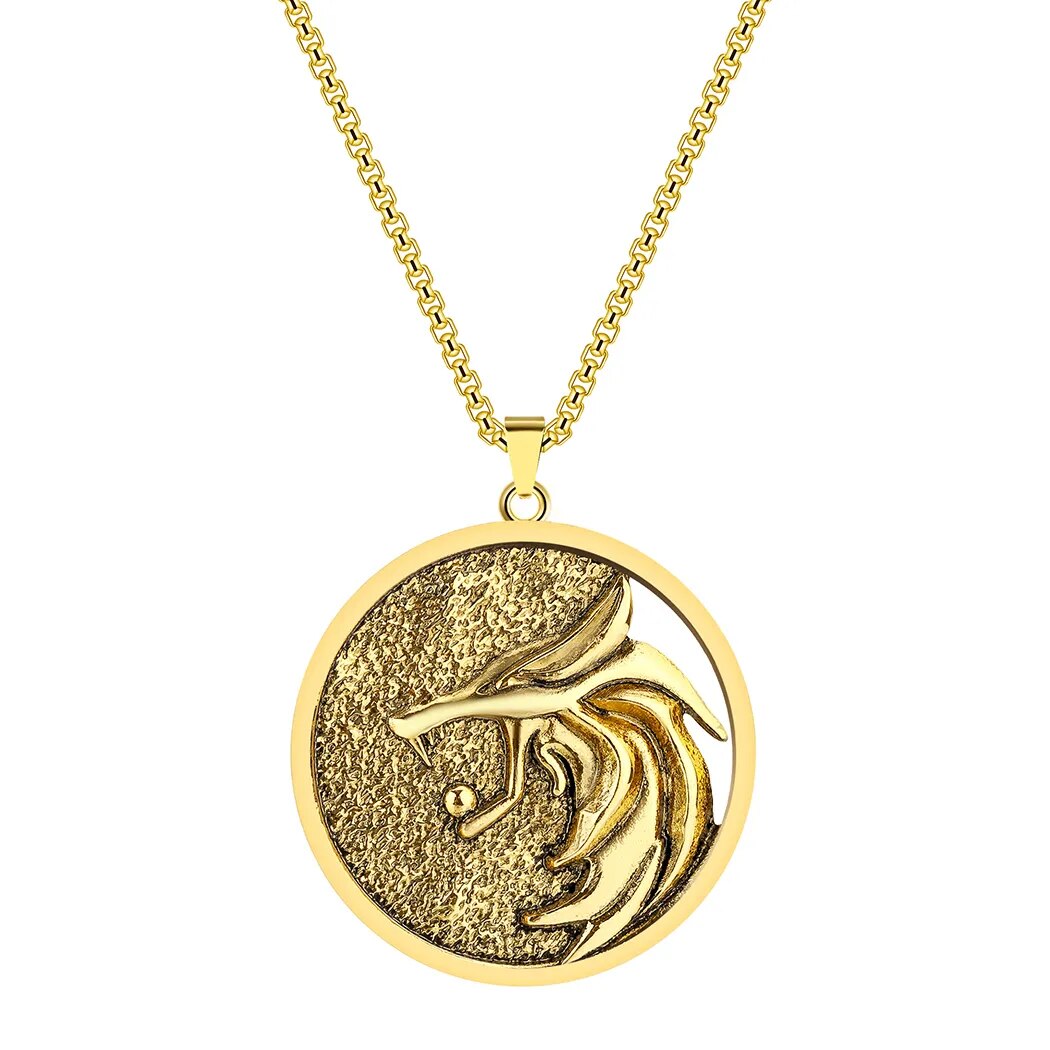 Men's Medallion Necklace Inspired by The Witcher