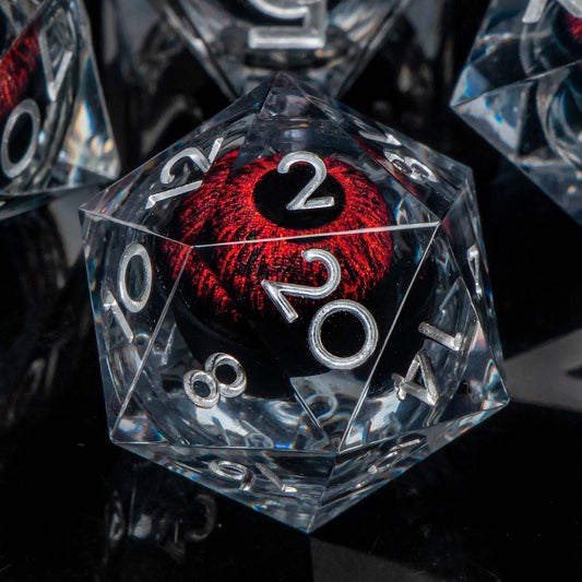 Creepy Eyes Resin Dice Set for DND 7 pieces