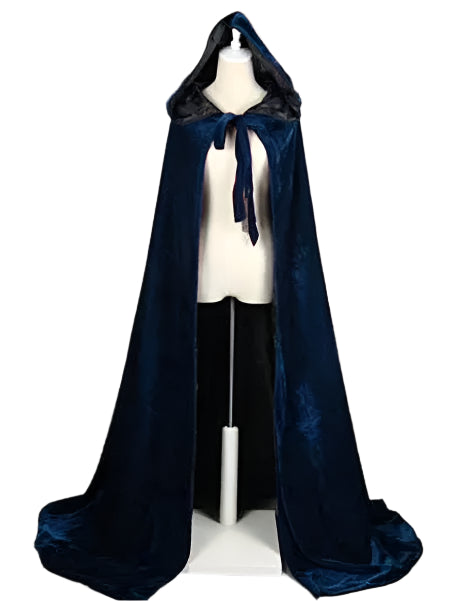 Long Hooded Velvet Costume Cloak