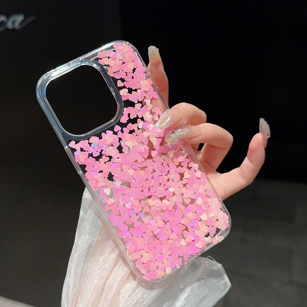 Round Glittery Sparkles Epoxy iPhone Case