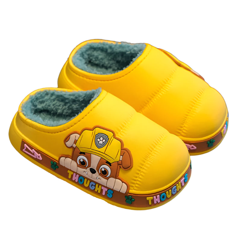 Fluffy Winter Kids Slippers with Paw Patrol