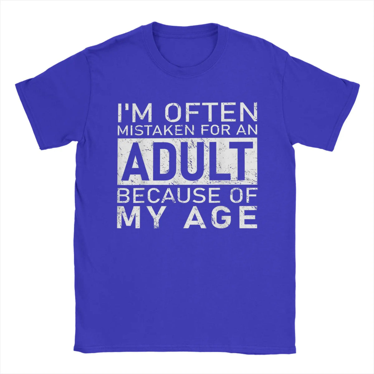 I'm Often Mistaken for an Adult graphic tee in blue