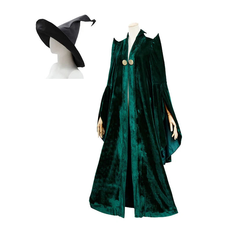 Velvet Witch Cloak & Hat Costume for Adults