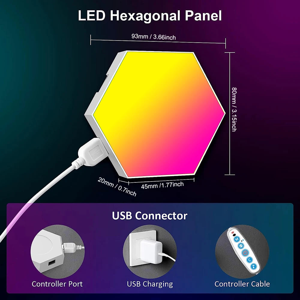 Smart Hexagonal RGB Colour-Changing Ambient Light
