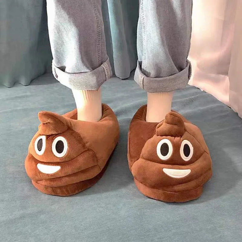 Poo Emoji Funny Adult Slippers