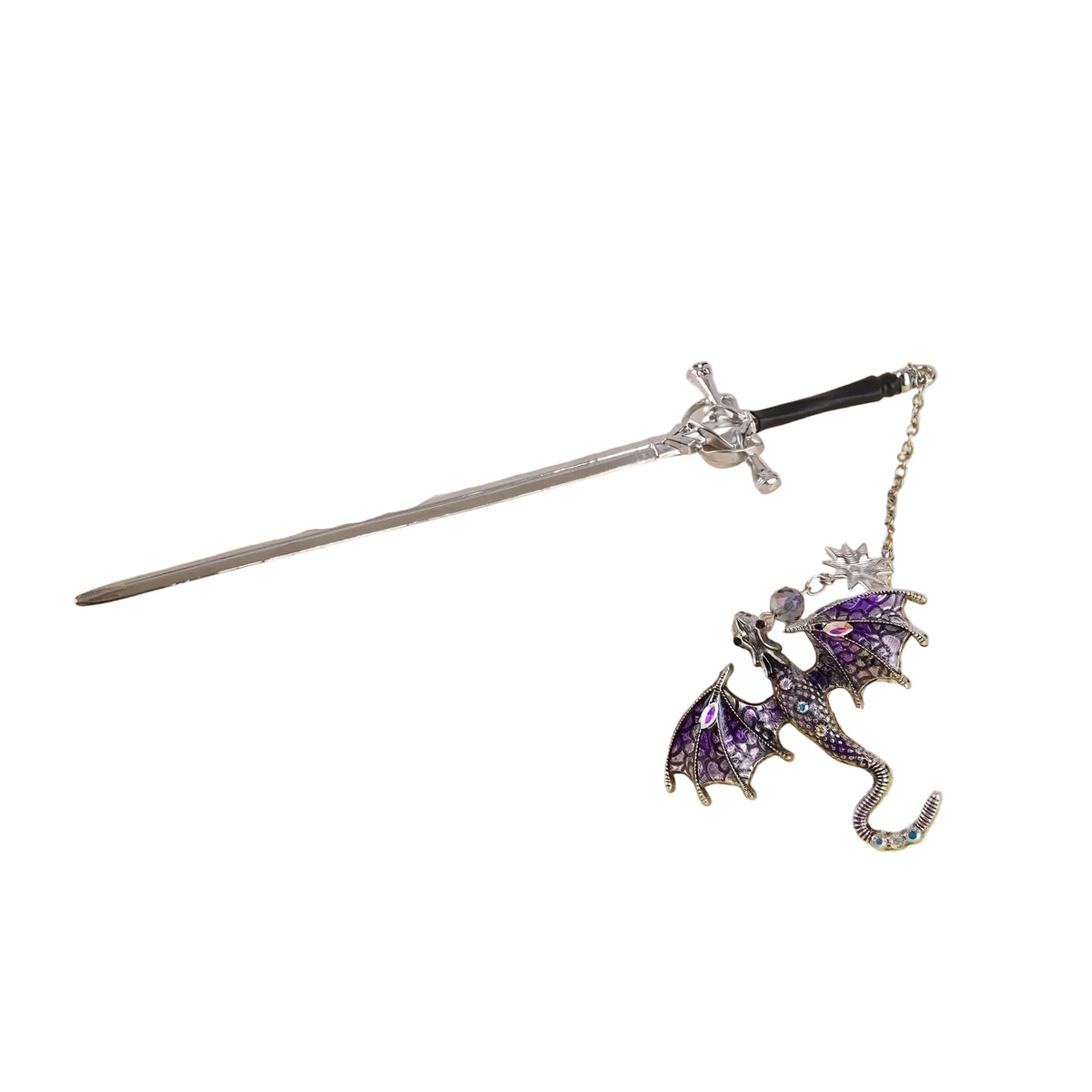 Fantasy sword and dragon metal bookmark