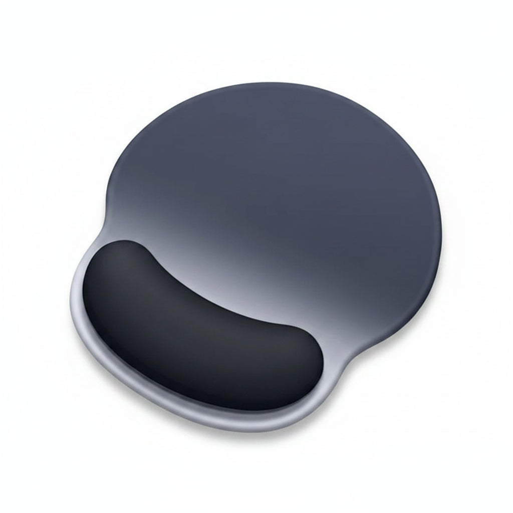 Ergonomic mouse pad with cushioned wrist support dark grey to white gradient