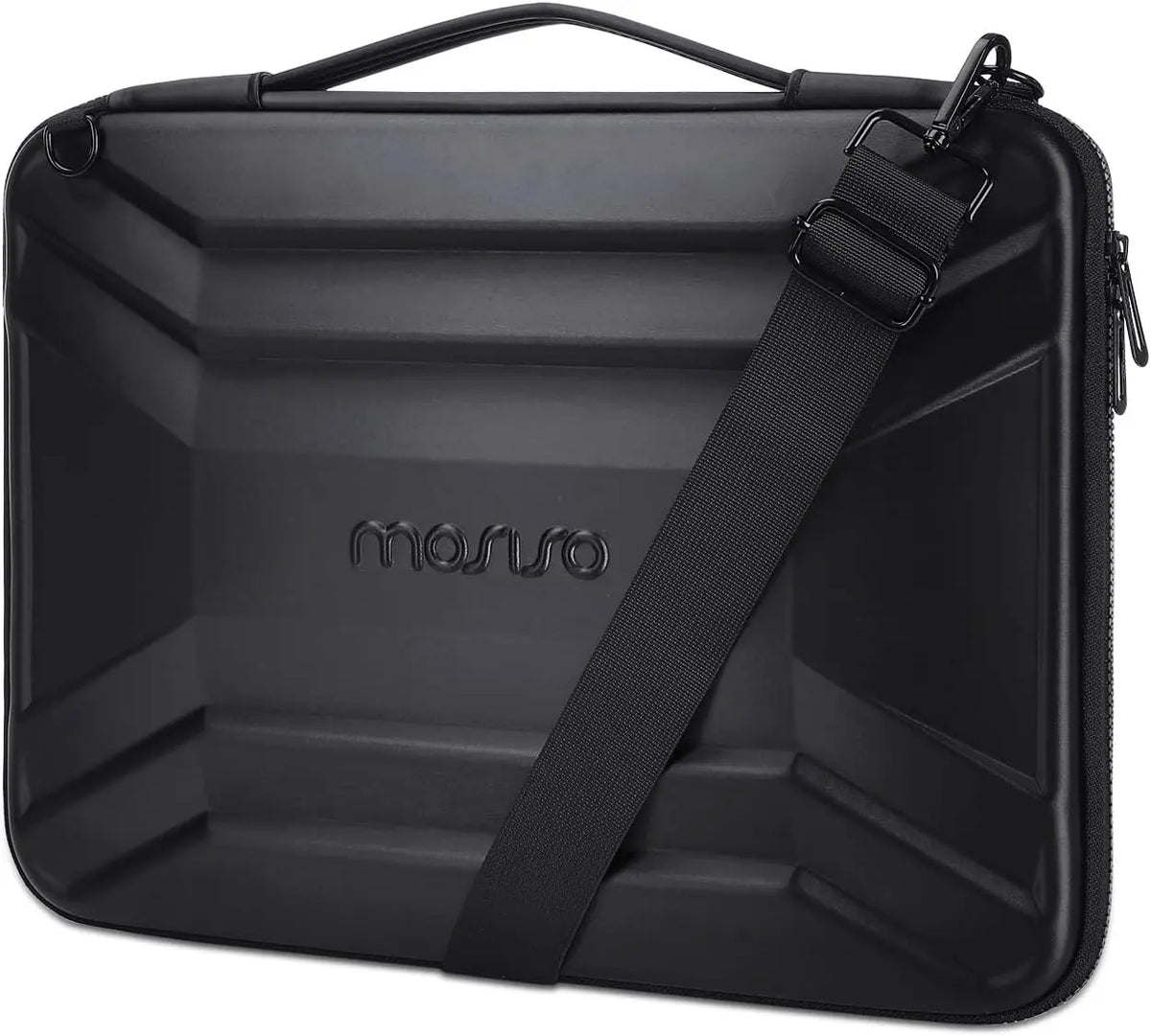 MOSISO black hardshell laptop bag with shoulder strap