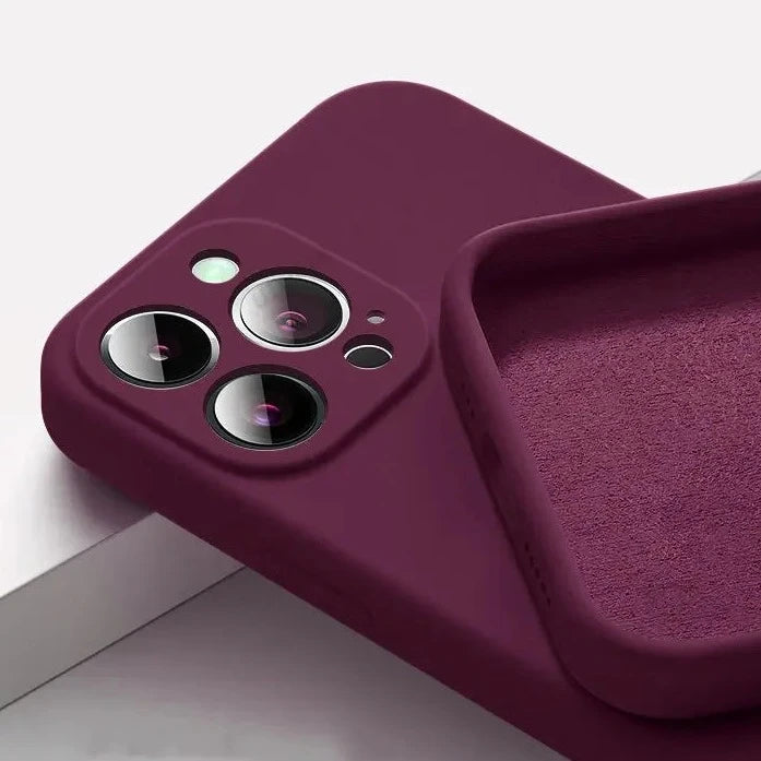 Soft Silicone Shockproof iPhone Case - Dark Purple