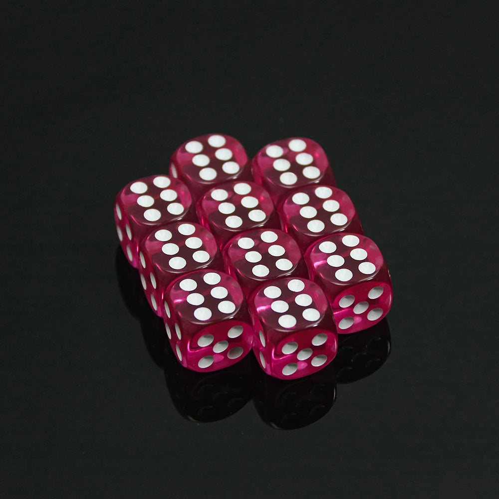 Pink transparent D6 dice set